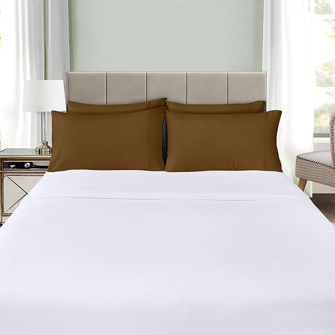 Utopia Bedding Queen Pillowcases - 4 Pack - Envelope Closure - Soft Brushed Microfiber Fabric - Shrinkage and Fade Resistant Pillow Covers Queen Size 20 X 30 Inches (Queen, Mocha)