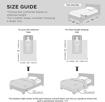 Bedsure Comforter Duvet Insert - Quilted Comforters Twin Size, All Season Duvet, GentleSoft Down Alternative Bedding Blanket, with 8 Tabs, Gifts for Women/Men, Purple, Twin 88 x 68 Inches