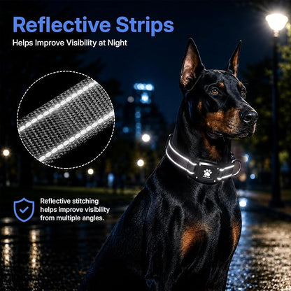 GPS Dog Collar Tracker 2-in-1,Reflective Waterproof Pet Collar,iOS-Only,No Monthly Fees,Unlimited Range,Dog Tracking Collar Pet Tracker,for Small Medium Large Dogs(S (12.5"-16"), Black)
