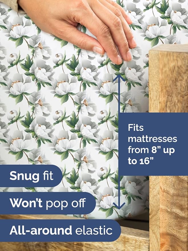 Floral Sheets - Flower Print Bed Sheet Set - 1 Flat, 1 Fitted & 2 Pillowcases w/ Deep Pockets - Comfy, Cozy, Wrinkle & Fade Free - Boho Botanical Bedding - Soft, Breathable & Cooling - Queen Size Set