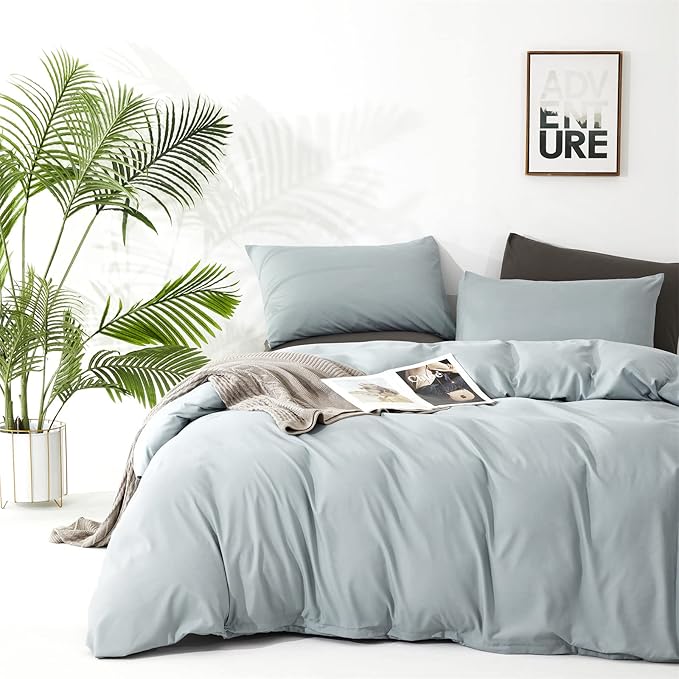 Houseri Light Blue Cal King Comforter Set - Modern Blue Bedding - Cali King Size - Quilts Included