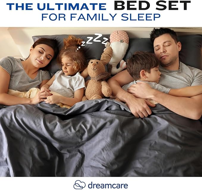 DREAMCARE Full Size Sheets Set - 4 Pcs Cooling Bed Sheets with Up to 15" Deep Pockets - Soft, Long-Lasting 100% Brushed Polyester with Side Pocket (Emerald Green)