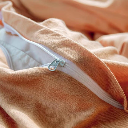 VM VOUGEMARKET Orange Duvet Cover Queen,Girls Salmon Peach Pink Duvet Cover Sets-Jersey Knit Cotton Modern Luxury Bedding Set-Queen 90x90 inch,Adult