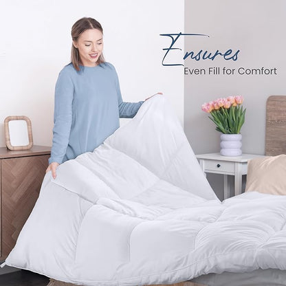 Utopia Bedding Comforters California King Size, All Season Duvet Insert, Down Alternative Box Stitched Bed Comforter with Corner Tabs, Machine Washable (White)
