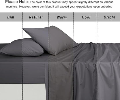 RUVANTI 100% Organic Cotton Sheets Full Size, Percale Weave, GOTS Certified, 4-Piece Set, Deep Pocket 15", Crisp & Breathable, Soft Durable Bedding, Sábanas Algodón Orgánico – Silver Filigree