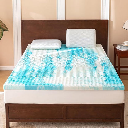 Mattress Topper Full - 2 Inch Gel Memory Foam Mattress Topper Full Size for Back Pain, CertiPUR-US Certified, Blue