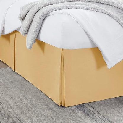 Nestl Gold Full Bed Skirt - Full Size Bed Skirt 14 Inch Drop - Brushed Microfiber Bed Skirts - Hotel Quality Pleated Bed Skirt - Shrinkage & Fade Resistant