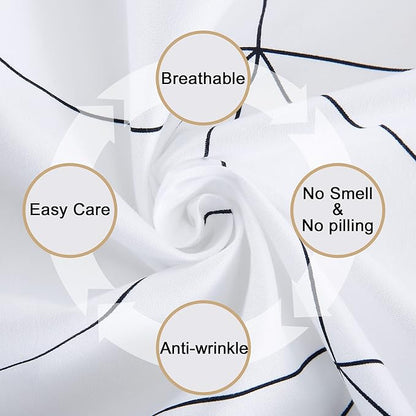 Best Season Bed Sheet Set 4 Pieces -Full Size-Soft Durable Microfiber Bedding Sheet Set,Deep Pocket,Stain,Fade & Wrinkle Resistant(Geometric White)