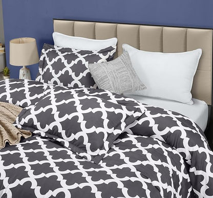 Queen Comforter Set 3 Piece Grey by Utopia Bedding, Printed Comforters Queen Size, Bedding Comforters Sets, Down Alternative Soft Bed Set, 1 Comforter (88 x 88 inches) 2 Pillow Shams (20 x 26 inches)