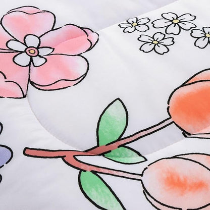 A Nice Night 6 Piece Comforter Set Twin Bed in a Bag with Comforter & Sheet Set,Chic Cute Rabbits Bow Printed Bedding Sets,Princess Ruffle Bedding for Kids Girls