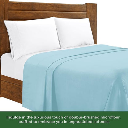 Luxury Flat Sheet on Amazon Elegant Comfort Wrinkle-Free 1500 Premier Hotel Quality 1-Piece Flat Sheet, Queen Size, Aqua