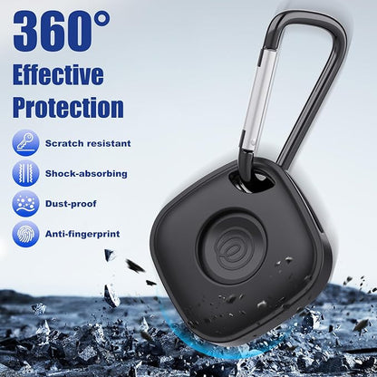 DDJ Case for Life360 Tile Mate Bluetooth Tracker with Keychain 2-Pack, Soft Silicone Cover Holder for Tile GPS Item iTag Finder Accessories with Key Ring, for Pet, Dog, Kids, Keys, Luggages, Backpacks
