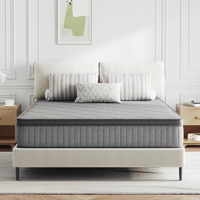 Novilla 10 inch Full Size Mattress, NanoGEL™ Full Mattress with Smarts™ Coil for Motion Isolation & Pressure Relief & Cool Night Sleep, Medium Firm Hybrid Mattresses in a Box, CertiPUR-US Certified