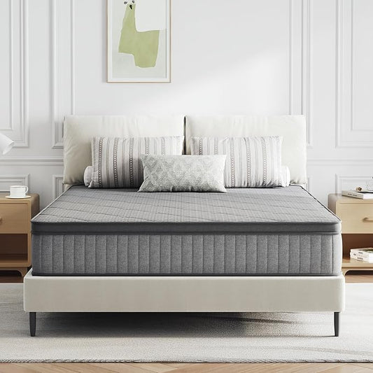 Novilla 10 inch Full Size Mattress, NanoGEL™ Full Mattress with Smarts™ Coil for Motion Isolation & Pressure Relief & Cool Night Sleep, Medium Firm Hybrid Mattresses in a Box, CertiPUR-US Certified