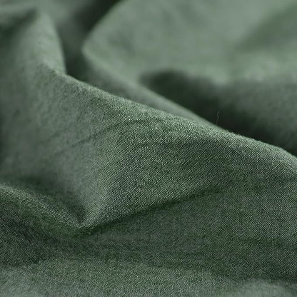 NEXHOME PRO Duvet Cover Full 100% Washed Cotton, Organic Natural Linen Like Textured, Breathable, Durable, Home Bedding Set, Heathered Green 8090