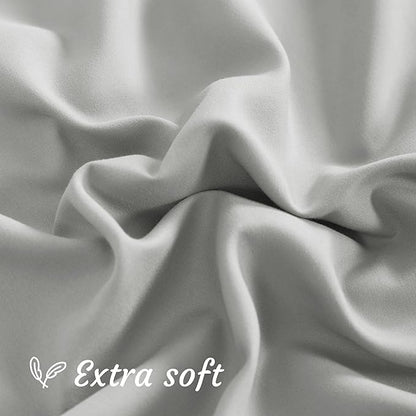 NTBAY Standard Pillow Cases Set of 2, 2 Pack Brushed Microfiber 20x26 Pillow Cases, Soft, Wrinkle, Fade, Stain Resistant Light Grey Pillow Cases with Envelope Closure, 20x26 Inches, Light Grey