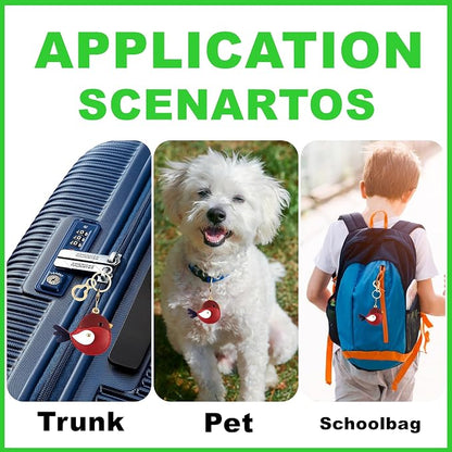 BORKUANA Leather Keychain Holder Case Compatible with AirTag,Cute Protective Cover with Keyring