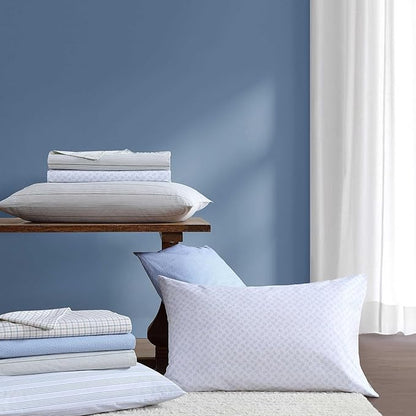 Nautica - Twin XL Size Sheets Set, Crisp & Tailored Striped Bedding with a Smooth Cotton Percale, Bed Sheets with Matching Pillowcase & Fitted Sheet (Tayleur Stripe Blue)
