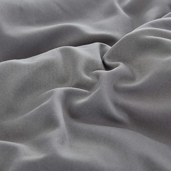 Houseri Grey Comforter Queen Size Solid Dark Gray Bedding Comforters Sets Men Women Modern Dark Grey Queen Comforter Set for Teen Girls Boys Soft Comfy Breathable Pure Grey Bed Quilts Blankets Durable