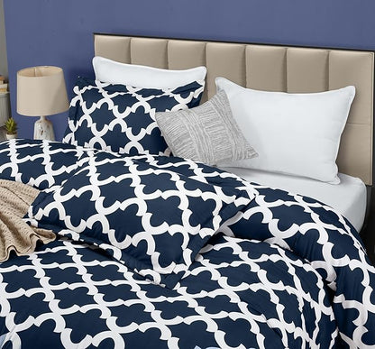King Comforter Set 3 Piece Navy by Utopia Bedding, Printed Comforters King Size, Bedding Comforters Sets, Down Alternative Soft Bed Set, 1 Comforter (90 x 102 inches) 2 Pillow Shams (20 x 36 inches)