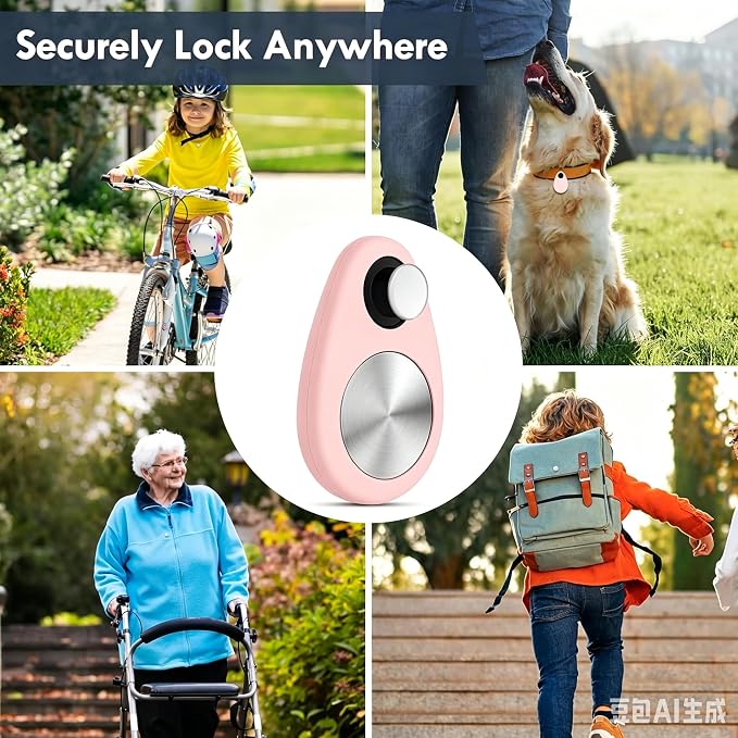 for Airtag Holder for Kids Baby Toddler Hidden 2 Pack GPS Tracker Case, Anti-Removal for Airtag Silicone Case with Safety Pins, Suitable for Children, Elderly, Pets, Backpack, Luggage (Pink+Pink)