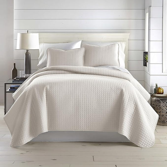 Southshore Fine Living, Inc. King Quilt Bedding Set, Quilted Comforter, Coverlet Bed Spread for California Kings, Luxury Bedding King Quilt Set, Lightweight Quilted Bedspread w/Shams, Natural Beige