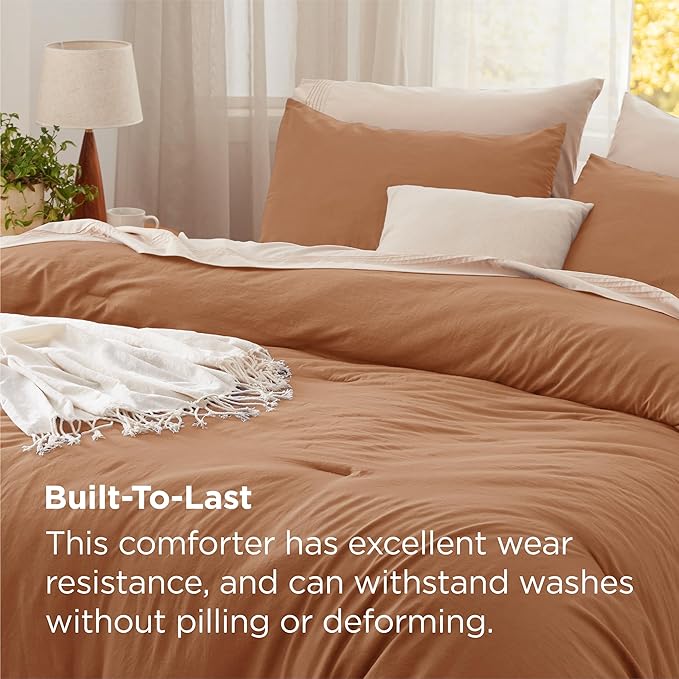 Bedsure King Comforter Set, Pumpkin Soft Prewashed Bedding for All Seasons, 3 Pieces GentleSoft™ Bed Set, 1 Lightweight Comforter (104"x90") and 2 Pillowcases (20"x36")