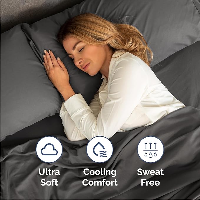 Cal King Size 4 Piece Sheet Set - Comfy Breathable & Cooling Bed Sheets Set - Hotel Luxury Bedding for Women, Men, Kids, Teens, Boys & Girls - Deep Pockets, Soft, Wrinkle Free - Oeko-Tex - Charcoal