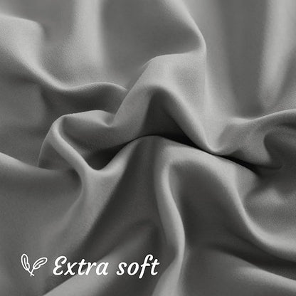 NTBAY Standard Pillow Cases Set of 2, 2 Pack Brushed Microfiber 20x26 Pillow Cases, Soft, Wrinkle, Fade, Stain Resistant Smoke Grey Pillow Cases with Envelope Closure, 20x26 Inches, Smoke Grey