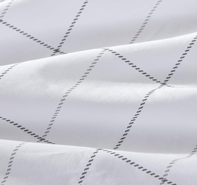 Eddie Bauer - Queen Sheets, Cotton Percale Bedding Set, Crisp & Cool Home Decor (Northern Plaid Grey, Queen)