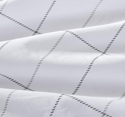 Eddie Bauer - Full Sheets, Cotton Percale Bedding Set, Crisp & Cool Home Decor, Dorm Room Essentials (Northern Plaid Grey, Full)