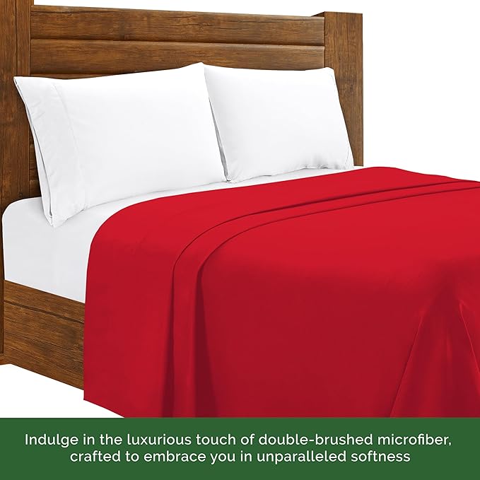 Luxury Flat Sheet on Amazon Elegant Comfort Wrinkle-Free 1500 Premier Hotel Quality 1-Piece Flat Sheet, King Size, Red