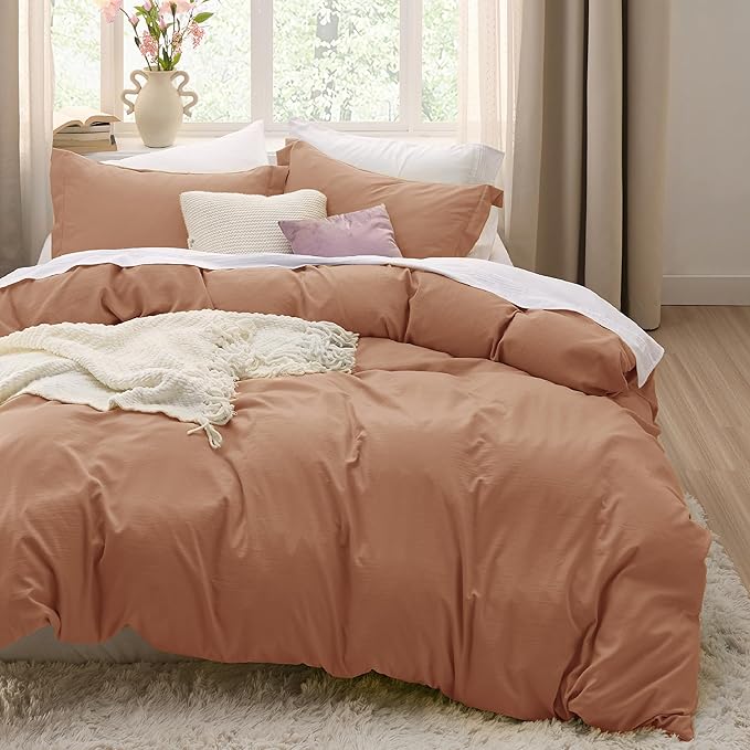 Bedsure Taupe California King Duvet Cover - Prewashed Cotton-Like Polyester Extra Soft Bedding Set, Includes 1 Cal King Duvet Cover 104x98 Inches with Zipper Closure & 2 Pillow Shams, No Comforter
