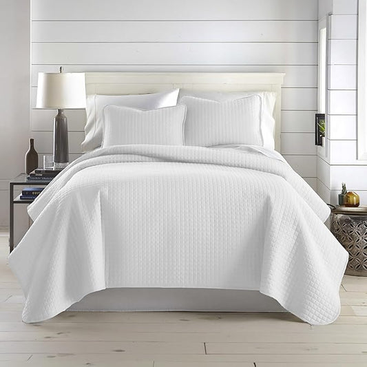 Southshore Fine Living, Inc. King Quilt Bedding Set with Shams, Coverlet Quilt King Size Bedspread, Luxury Bedding, Bed Spread for Kings/California Kings, Lightweight Quilted Comforter, White Quilts