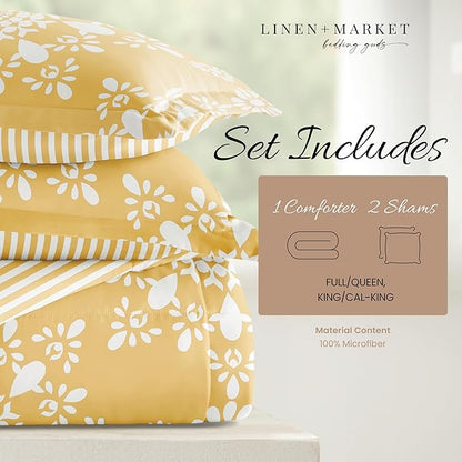 Linen Market Reversible King Size Comforter Set (3 Piece) - Bring Luxury Home with Our Soft and Lightweight Down Alternative Comforter King Set - This Includes Your King Comforter and 2 Pillow Shams