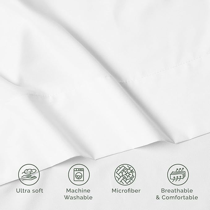 Luxury Flat Sheet on Amazon Elegant Comfort Wrinkle-Free 1500 Premier Hotel Quality 1-Piece Flat Sheet, King Size, White