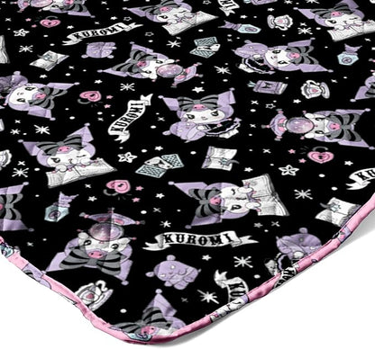 Sanrio Kuromi Anime Comfy Throw - Soft Quilted 60x80 Reversible for Couch, Bed, Adults & Kids
