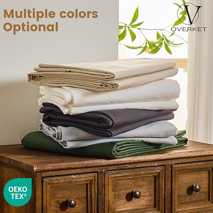 100% Linen Sheets Queen Size,Breathable & Durable 4-Piece Bed Flax Sheet Set,Soft All-Season Bedding for Hot Sleepers 16" Deep Pocket Oeko-TEX Certified,（Queen, Brown Taupe）