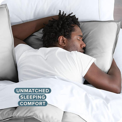 Bare Home Bedding Duvet Cover Extra Long Size - Premium 1800 Super Soft Collection - Lightweight, Cooling - Soft Breathable Bedding Duvet Cover (Twin/Twin XL, Cloud Grey)