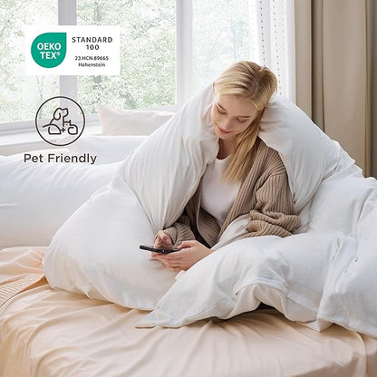 Bedsure White Oversized King Duvet Cover - 3 Pieces Prewashed Cotton-Like Extra Soft Bedding Set, Includes 1 Duvet Cover 120x98 Inches with Zipper Closure & 2 Pillow Shams, Comforter Not Included