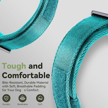 2026 Upgrade Waterproof Tactical AirTag Dog Collar, Built in AirTag Holder | Comfortable Control Handle, Quick Release Metal Buckle, Durable 1000D Nylon, For Medium to Large Dogs, Blue, M