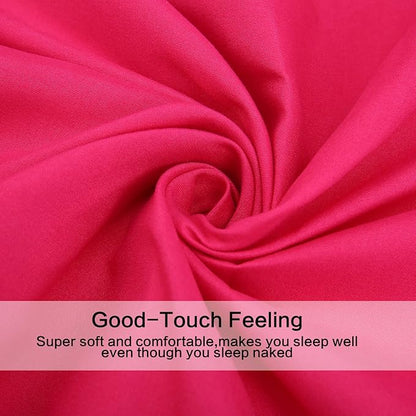 Best Season 3 Piece Bed Sheet Set (Twin,Hot Pink) 1 Flat Sheet,1 Fitted Sheet and 1 Pillow Cases,100% Super Soft Brushed Microfiber 1800 Luxury Bedding,Deep Pockets &Wrinkle,Fade Resistant