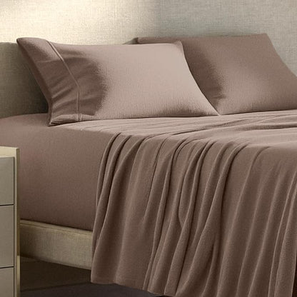 Bare Home Super Soft Fleece Sheet Set - Split King Size - Extra Plush Polar Fleece, No-Pilling Bed Sheets - All Season Cozy Warmth (Split King, Taupe)