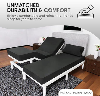 Royal Bliss Split California King Sheet Set - 1900 Ultra-Soft Microfiber Cal King Bed Sheets - Double Brushed - Deep Pockets - Easy Fit - 5 Piece Set - Bed Sheets -Ultra Soft (Black)