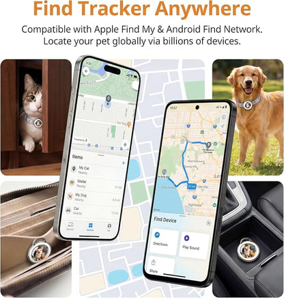 GPS Tracker for Dogs & Cats Smart Collar Real-Time Tracking No Monthly Fee