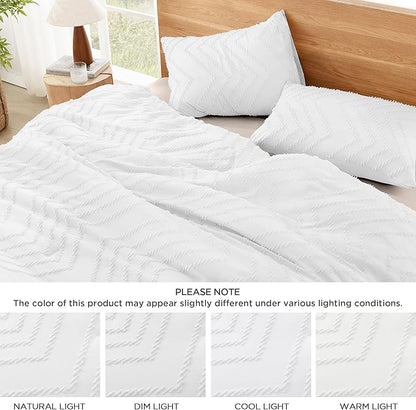 Litanika White Full Comforter Sets, Lightweight Fluffy Bedding Comforter Sets for Bed, 3 Pieces Down Alternative Comforter Bed Set Gift Choice (79x90Inches, 1 Comforter and 2 Pillow Shams)