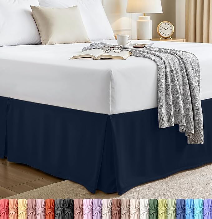 Utopia Bedding Queen Bed Skirt - Soft Quadruple Pleated Ruffle - Easy Fit with 16 Inch Tailored Drop - Hotel Quality, Shrinkage and Fade Resistant (Queen, Beige)