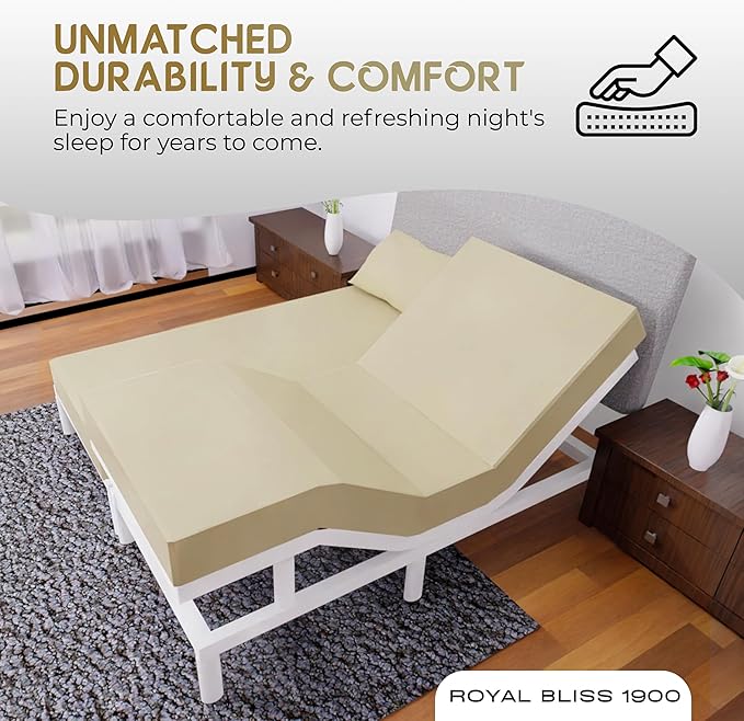 Split California King Sheets Sets -5 Pcs Set- Split California King Sheets Sets for Adjustable Bed - Cal King Split Sheets for Adjustable Bed - California King Split Sheet Sets (Tan)