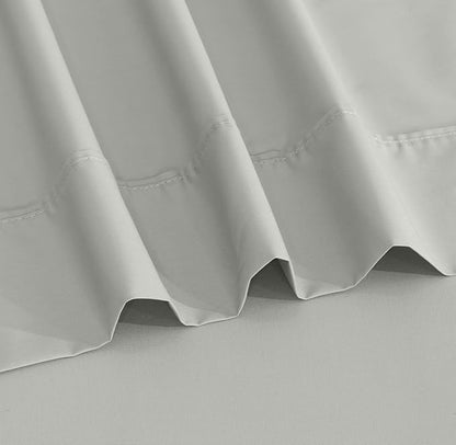 RUVANTI 100% Cotton Sheets – Twin XL Size Percale Bedding, Cooling & Breathable, Durable with a Crisp, Soft & Comfortable Feel, 16" Deep Pocket, 3-Piece Set, Silver