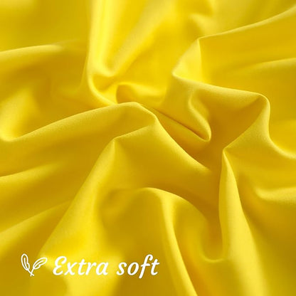 NTBAY King Pillow Cases Set of 2, 2 Pack Brushed Microfiber 20x40 Pillow Cases, Soft, Wrinkle, Fade, Stain Resistant Yellow Pillow Cases with Envelope Closure, 20x40 Inches, Yellow